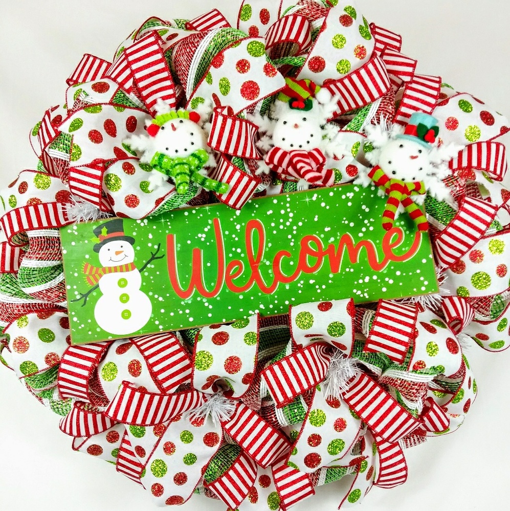 🎀SOLD🎀Snowman Christmas Welcome Wreath - Picture 6 of 6
